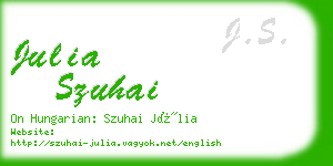 julia szuhai business card